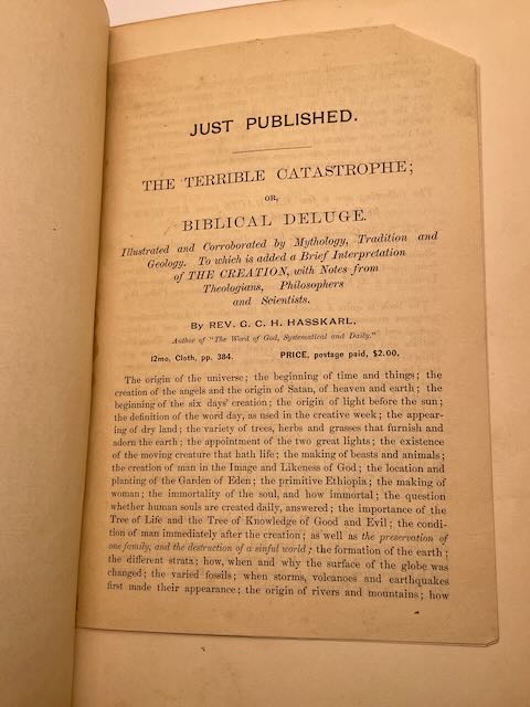 The Terrible Catastrophe, or Biblical Deluge: Illustrated and Corroborated by Mythology, Tradition, and Geology to which is added A Brief Interpretation of The Creation with Notes from Theologians, Philosophers, and Scientists by Rev. G. C. H. Hasscarl - Image 3