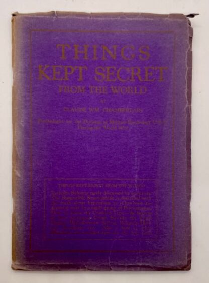 Things Kept Secret from the World by Claude William Chamberlain