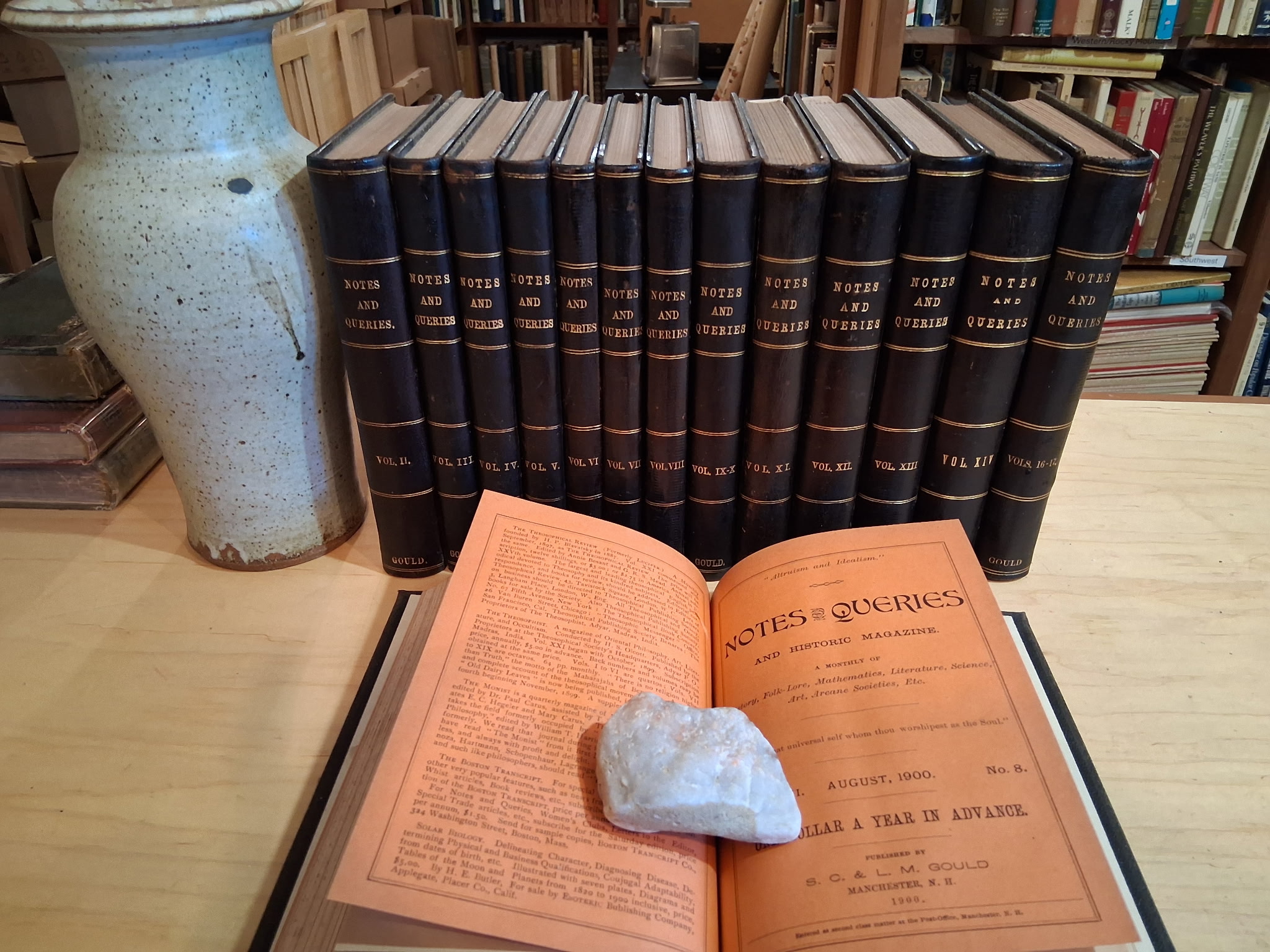 (14 volume set) Miscellaneous Notes and Queries: A Monthly Journal of History, Follklore, Mathematics, Mysticism, Art, Science, Arcana Societies, etc. by C.S. Gould